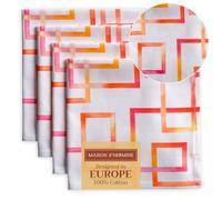 Maison d' Hermine Summer Maze,Juego de 4 servilletas de 100 % algodón, suaves y cómodas, perfectas para cenas familiares, bodas, cócteles, cocina, primavera/verano, Pascua (45 cmx45 cm)