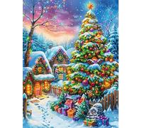Maison de Noël Avec un Bonhomme de Neige Puzzle 1000 Piezas Cartón Blanco Premium para Expertos Mitos Animal Planta Vacaciones Fines Semana Reducir Estrés Hobby Y Ocio Garantía Satisfacción 1000 PCS