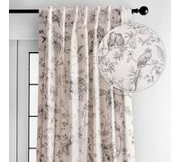 Maison d'Hermine - Cortinas para Sala de Estar, 100% algodón, 96 Pulgadas de Largo, un Panel, filtrante de luz, Cortinas para Dormitorio, con Bolsillos para Barra y Bucle (Gris paraíso, 50 Pulgadas