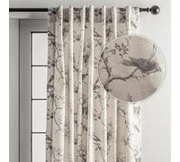Maison d'Hermine Curtains for Living Room 100% Cotton 124 Inch Length One Panel Light Filtering Curtains for Bedroom Windows with Rod and Loop Pockets Drapes (Turín, 50" W x 124" L)