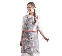 Maison d'Hermine - Delantal 100% algodón para mujer con bolsillo, delantal de chef para cocina, jardinería, camarera y sirvienta, 05 - Lovely Dogs, 27.50"x31.50"