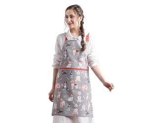 Maison d'Hermine - Delantal 100% algodón para mujer con bolsillo, delantal de chef para cocina, jardinería, camarera y sirvienta, 05 - Lovely Dogs, 27.50"x31.50"