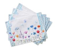 Maison d'Hermine Jardin D'Ete-Mint Juego de 4 manteles Individuales 100% algodón para la Mesa de Comedor | Cocina | Boda | La Vida Cotidiana | Cenas | Primavera/Verano (33 cm x 48 cm), Día Madre