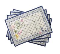 Maison d'Hermine Jardin D'Ete-Mint Juego de 4 manteles Individuales 100% algodón para la Mesa de Comedor | Cocina | Boda | La Vida Cotidiana | Cenas | Primavera/Verano (33 cm x 48 cm), Día Madre