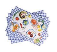 Maison d'Hermine - Juego de 4 manteles individuales de tela lavable 100% algodón, para el hogar, cocina, boda, restaurante, regalos para el día de la madre (Gourmand, 33 x 48 cm)