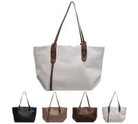 Maison Ginza Bag, Arden Weaver Tote - Woven Totes Designed for Everyday Use, Classic & Versatile (White)