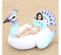 Maison Jardin - Colchoneta de piscina con forma de pavo real, hinchable, 200 x 130 x 170 cm, blanco 01, 150x105x100cm