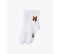 MAISON KITSUNÉ Fox Head Socks Blanco