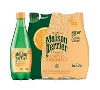 MAISON PERRIER Forever Agua mineral natural con Gas con Sabor Naranja, 6 x 500 ml