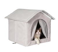 Maison pour chat pour l'extérieur, lit chaud avec moustiquaire, abri d'hiver pour chat, protection contre le froid, maison pour animaux de compagnie, chiot, petit chien, jardin, cour, porche,