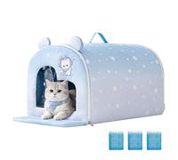 Maison Rafraîchissante Chat Polyester 35-40 cm Abri Été Pliable Portable - Nid Refroidissant Animal Compagnie | Tente Respirante Chiot Usage Extérieur Jardin Balcon Camping Patio Intérieur