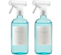 MAISONOVO Botellas de vidrio en spray para limpieza | Botellas de spray de vidrio versátiles y duraderas para plantas | MAISONOVO Botellas de Vidrio con Spray 16oz Azul 2uds