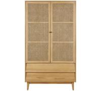 Maisons du Monde Armario con 2 puertas batientes y 2 cajones de rejilla de mimbre