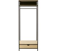Maisons du Monde Armario profesional con 1 cajón y 1 repisa de metal negro