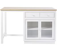 Maisons du Monde Isla central blanca con 6 cajones y 2 puertas