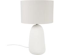 Maisons du Monde Lámpara de cerámica blanca con pantalla de poliéster reciclado