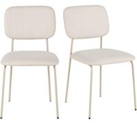 Maisons du Monde Set de 2 sillas de poliéster reciclado y acero beige