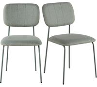 Maisons du Monde Set de 2 sillas de poliéster reciclado y acero verde celadón