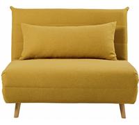 Maisons du Monde Sillón cama de 1 plaza en amarillo mostaza