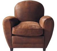Maisons du Monde Sillón de piel de antelina marrón