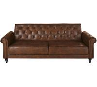 Maisons du Monde Sofá cama de 3/4 plazas de microgamuza marrón