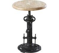 Maisons du Monde Taburete regulable de mango y metal negro