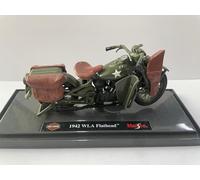 MAISTO 1/18 Moto Harley Davidson 1942 WLA Flathead - Verde militar