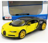 MAISTO 1/24 BUGATTI CHIRON LE PATRON 2016 AMARILLO NEGRO MODELO ESTÁTICO DIECAST