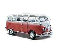 Maisto 1/25 Scale Model Van 31900 - Volkswagen Van Samba - Cream Red