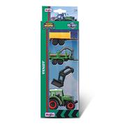 Maisto - 1/72 Fresh Metal Granja - Pack de 1 Tractor Fendt/Massey Fergusson + 1 Accesorio + 2 remolques - Nuevo 2022 - Coche Miniatura para niños - Reproducción a Escala