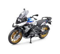 Maisto BMW R1250GS: Modelo de Moto a Escala 1:12, con suspensión y Caballete Lateral Plegable, 17 cm, Azul y Blanco (5-20100)