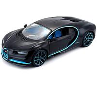 Bugatti Chiron 2016 Negro Azul Claro Coche a Escala 1:24 Maisto