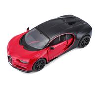 Bugatti Chiron Deporte 2018 Negro Rojo Coche a Escala 1:24 Maisto