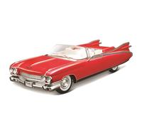 MAISTO Cadillac Eldorado Biarritz Cabrio`59, Rojo y Blanco, Premier Edition - Modelo de Coche 1:18, Fiel Coche de coleccionista con Puertas móviles y Campana, a Partir de 3 años (536813R)
