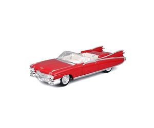 MAISTO Cadillac Eldorado Biarritz Cabrio`59, Rojo y Blanco, Premier Edition - Modelo de Coche 1:18, Fiel Coche de coleccionista con Puertas móviles y Campana, a Partir de 3 años (536813R)