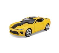 Maisto Chevrolet Camaro SS 'Bumblebee': modelo de automóvil con suspensión, escala 1:18, puertas y capó móviles, modelo terminado, orientable, 24 cm, amarillo y negro