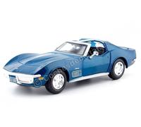 Maisto Coche a escala Chevrolet Corvette C3 1970 1:24 Fundido Colección con licencia Azul metálico