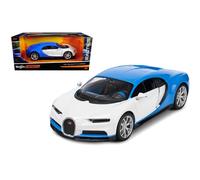 Maisto Coche a Escala Bugatti 32509 Chiron Blanco Azul Escala 1:24 Auto Modelo