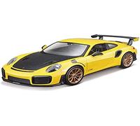 Maisto- 1:24 Assembly Line Porsche Kit de Metal para Puerta 911 GT2 RS, Color Amarillo (39523-00000045)