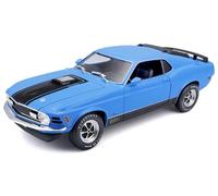 Maisto - Modelo a escala 1/18 compatible con Ford compatible con Mustang Mach-1 1970 modelo de escala fundido a presi n Muscle Car (azul)