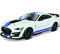 Maisto Modelo MUSTANG Shelby Gt500 '20 Con Alerón Trasero (Blanco, Escala 1:18)