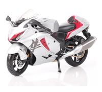 Maisto Suzuki Hayabusa (2022): Modelo de Moto a Escala 1:12 con suspensión y Soporte Lateral Plegable, Plata (5-21848)