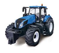 Maisto Tech RC Tractor teledirigido 4x4, New Holand, Ruedas Gigantes con Tacos, 2.4 GH.z, 6 direcciones, Todoterreno, Radiocontrol niño, Control Remoto, Coches para niños, +8 años (78029)