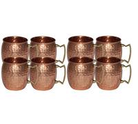Maithil Art Juego de 8 tazas hechas a mano de cobre puro martillado Moscow Mule