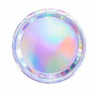 MaitianGuyou Platos de papel iridiscentes holográficos redondos con láser, paquete de 40 platos de cena de 9 pulgadas para pastel de sirena, ensalada, pizza, cumpleaños, baby shower, boda, decoración