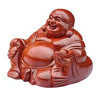 Maitreya Buda Estatua Decoración del automóvil Zen Fengshui Buda Estatua China Rosewood Buddha Mini Maitreya Buda Buddha con decoración de decoración del Escritorio de casa, l