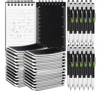 Maitys 48 Pcs Christmas Men Gifts 6 in 1 Tool Pen Set,Black | Bolígrafos multiherramienta 6 en 1, cuadernos de 3 x 5, bolígrafos multiherramienta a granel, regalos a granel para hombres