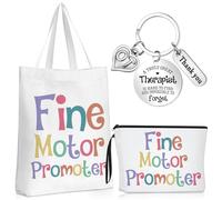 Maitys Juego de 3 piezas de regalo de agradecimiento para terapeutas ocupacionales, bolsa de mano para terapeuta ocupacional y bolsa de maquillaje para terapia con llavero, promotora de motricidad