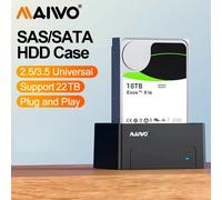 MAIWO 2,5 "3,5" SATA SAS HDD estación de acoplamiento de disco duro 5Gbps con UASP 22TB capacidad SATA a USB 3,0 adaptador lector de carcasa Black US Plug