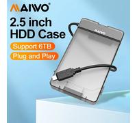 MAIWO Caja HDD de 2,5 pulgadas SATA a USB 3,0 tipo C caja de disco duro externo 5Gbps velocidad SATA SSD HDD caja de almacenamiento de 6TB TYPE C-WH